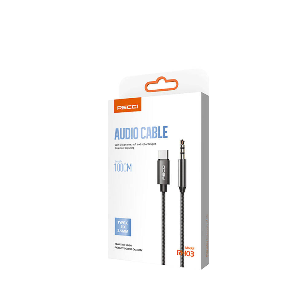 Recci RH03 Type-C to 3.5mm AUX Audio Kablo - 7 Recci RH03 Type-C to 3.5mm AUX Audio Kablo - 7